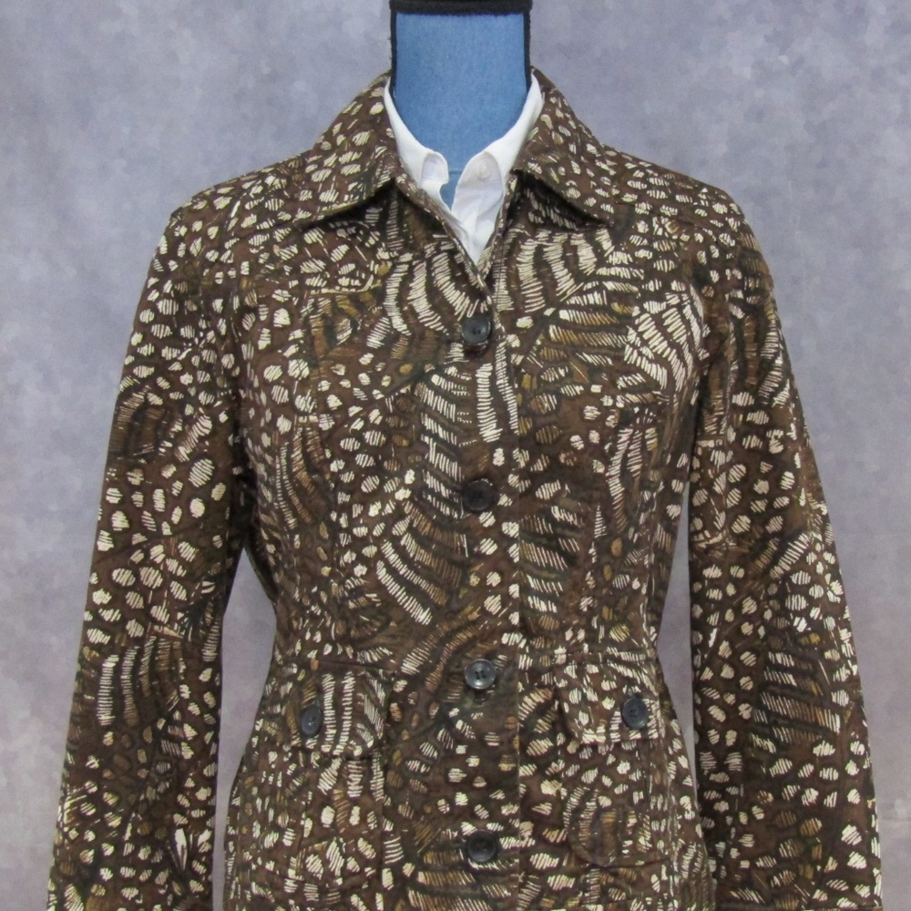 Chico's Brown Print Button Front Jacket - image 2
